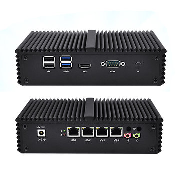 QOTOM Q330G4 Mini PC Core i3-4005U Max 8G RAM 128G SSD 4 Intel LAN ports Linux Mini PC PFSENSE