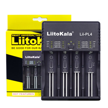 Liitokala PL4 LED Indicator Intelligent Rapid Ni-MH / Li-fe / Li-ion / IMR Battery Charger 4Slots EU/US Plug