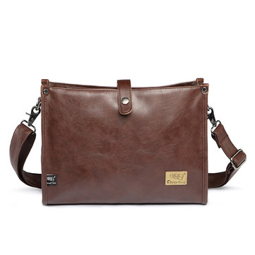 Men Leather Sling bag Crossbody Bag Large Capacity Chest Bag Shoulder ...