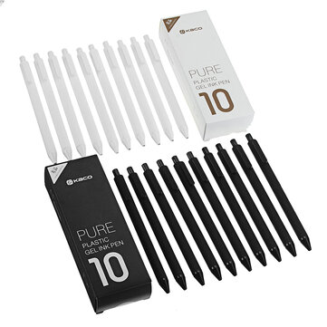 10pcs/set Original Xiaomi Mijia Kaco 0.5mm Gel Pen Smooth Writing Durable Signing Pen Black Refill
