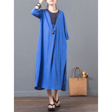 S-5XL Women Vintage Cotton Dress - BEEBANA.COM: Online Shopping for ...