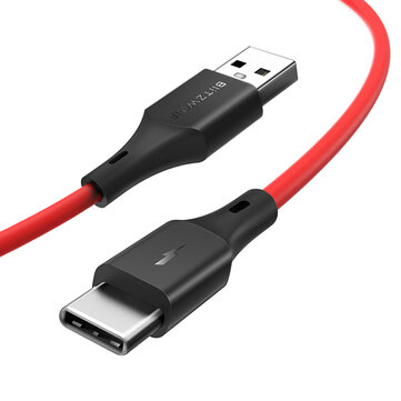 BlitzWolf� BW-TC14 3A USB Type-C Charging Data Cable 3ft/0.91m For Oneplus 7 Xiaomi Mi9 Redmi Note 7 f1 S10 - Black