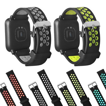20mm Double Colors Silicone Replacement Watch Band Strap For Huami Amazfit Bip