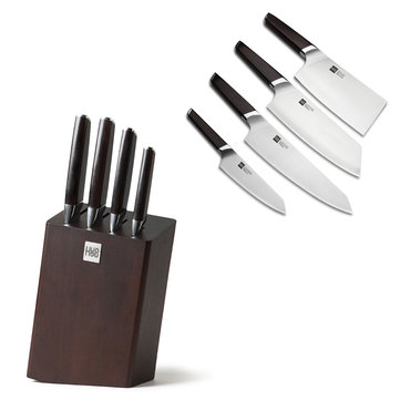 152.61 for XIAOMI HUOHOU Composite Stainless Steel Knife Set with K-infe Holder 5PCS / Set