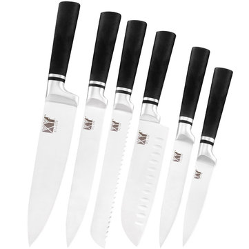 Minleaf ML-KT1 6 PCS Stainless Steel Knife Set With Black Straight Handle