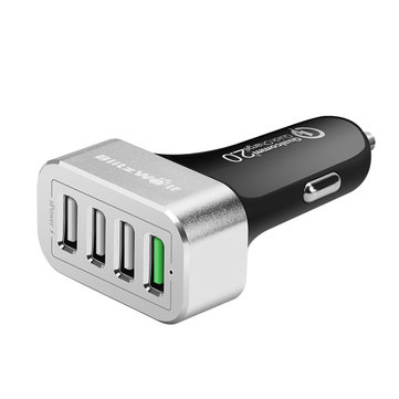  [Qualcomm Certified BlitzWolf® BW-C2 Quick Charge QC 2.0 4 Port USB Car Charger 51W  