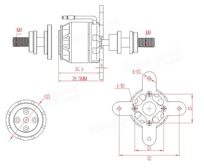 EMAX GT2812-05 1840KV Outrunner Brushless Motor For RC Models