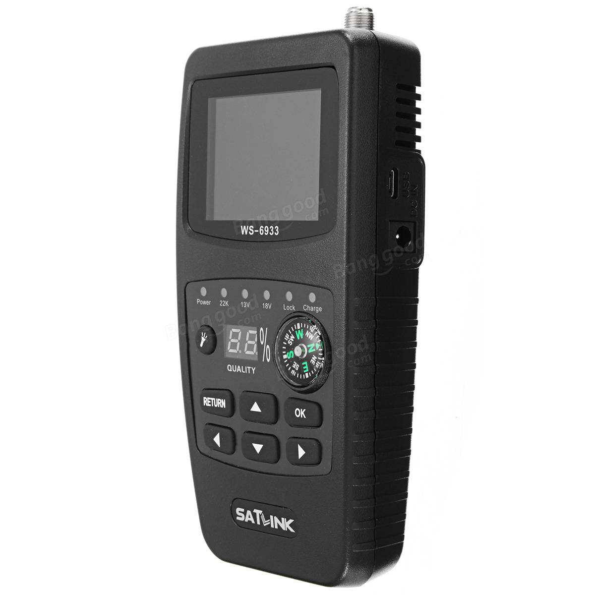 Satlink WS-6933 DVB-S2 FTA Digital Satellite Meter LCD Meter Flashlight