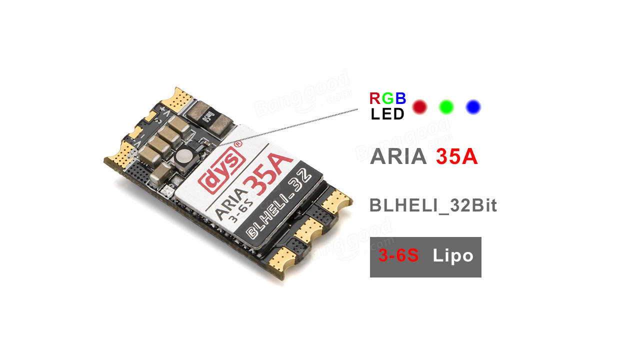 DYS Aria BLHeli_32bit 35A Brushless ESC 3-6S Dshot1200 Ready Current Meter Sensor for RC Drone FPV Racing