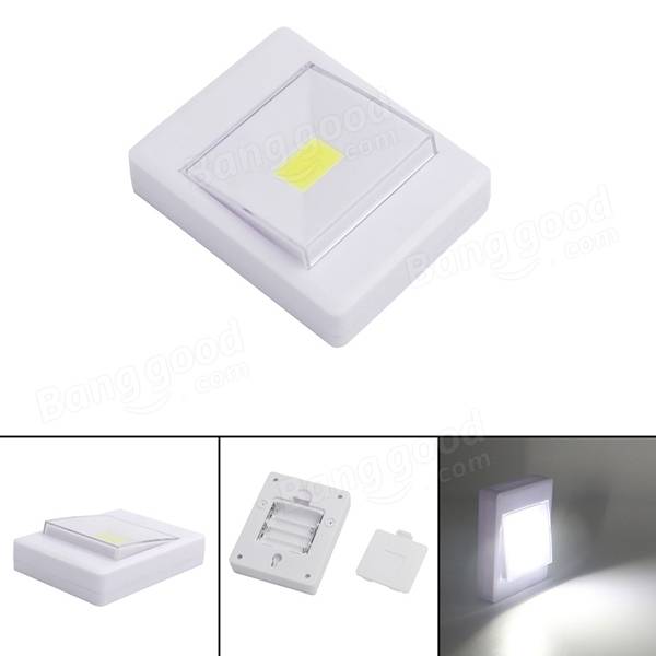Mini COB LED Wall Switch Night Light for Closet Magnetic Battery Operated Camping Emergency Lamp