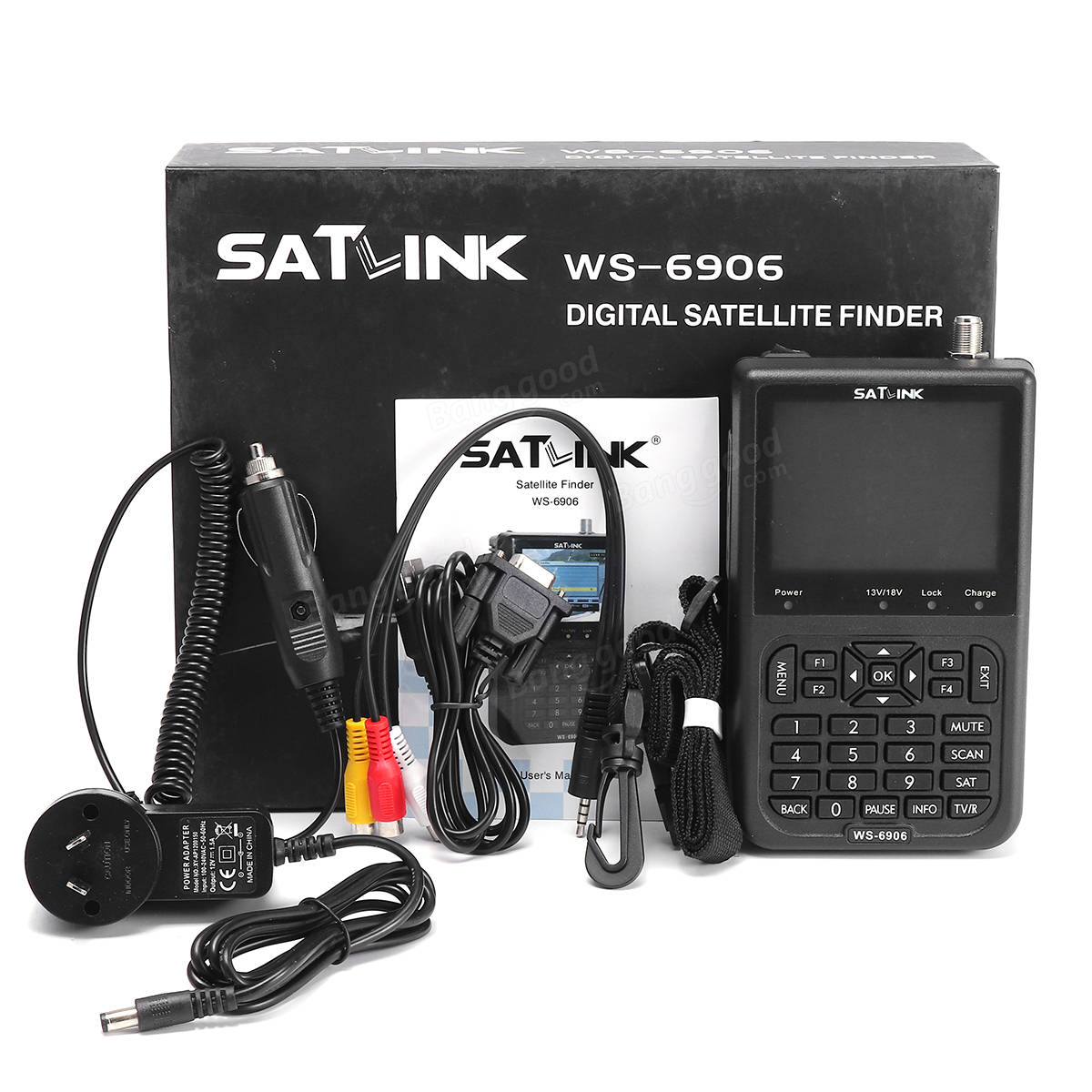 Satlink WS-6906 Digital Satellite Meter Sat Finder DVB-S FTA C&KU MPEG-2 Satellite Signal Finder
