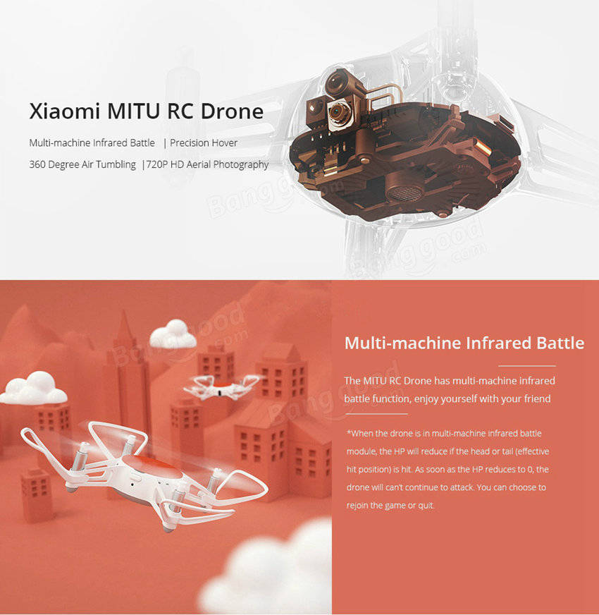 Xiaomi MiTu WiFi FPV With 720P HD Camera Multi-Machine Infrared Battle Mini RC Drone Quadcopter BNF