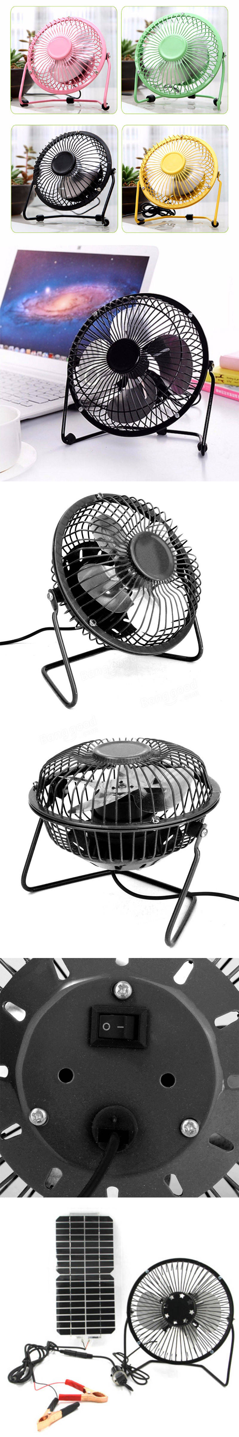 4 นิ้ว 360 องศาปรับโลหะสีดำมินิ USB ฤดูร้อน Cool Cooling Fan สีเลือกใช้สำหรับเดสก์ท็อป