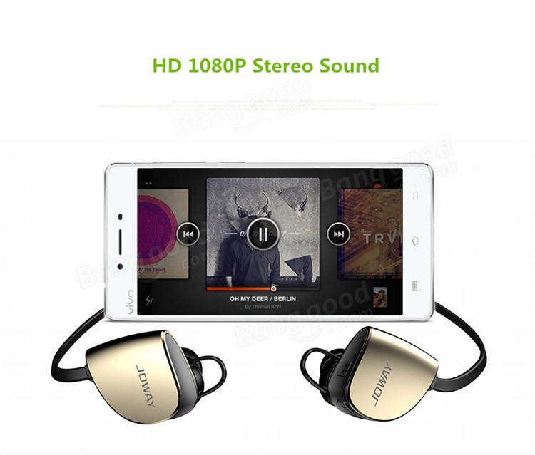 JOWAY H07 Sport Stereo Flat Wired Control Wireless Bluetooth 4.1 Headphone Headset
