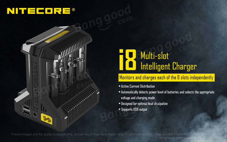 Nitecore i8 Multi-Slot 5V USB Intelligent Charger For Li-ion/IMR/Ni-MH Battery